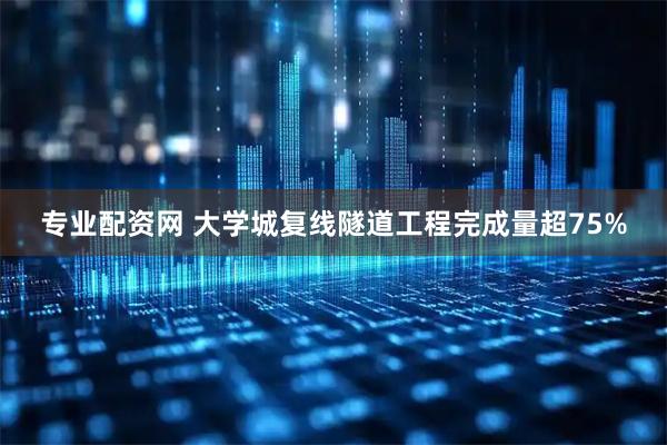 专业配资网 大学城复线隧道工程完成量超75%